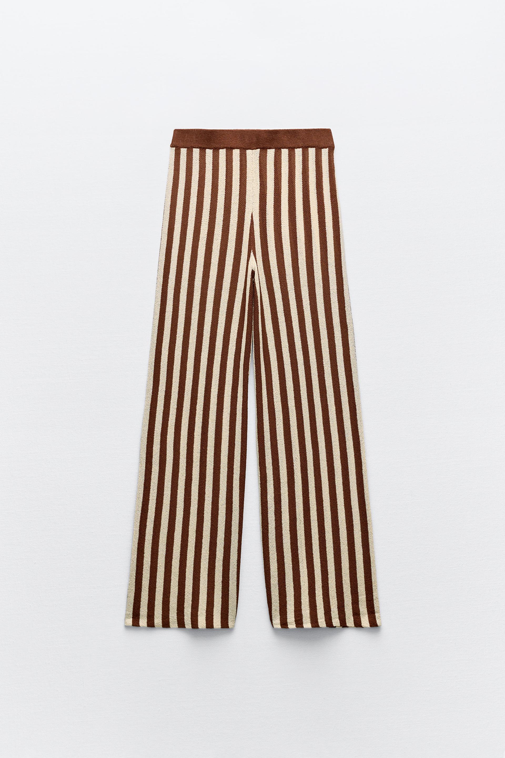 STRIPED CUTWORK TROUSERS