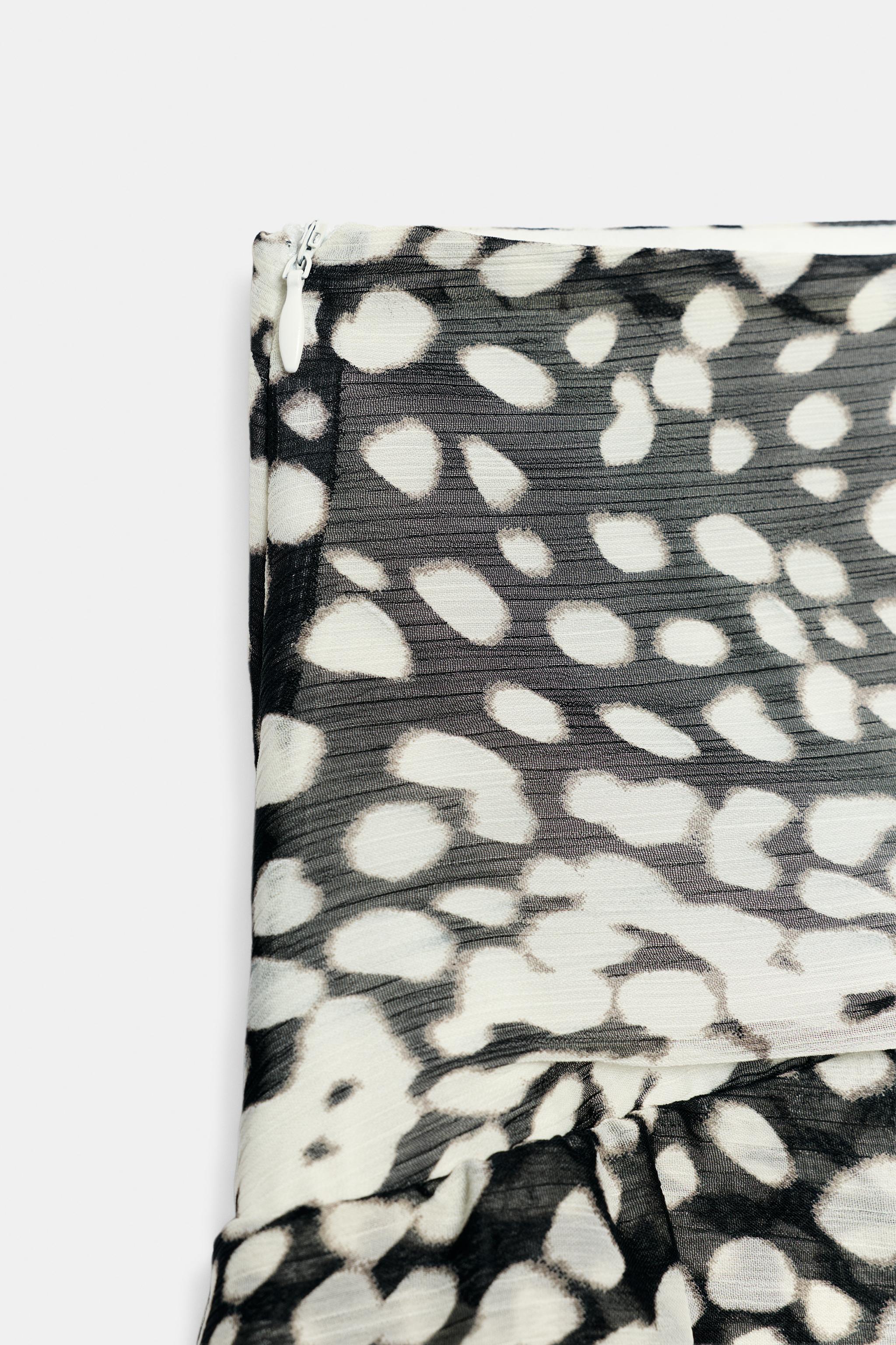 Женские юбки Zara ANIMAL PRINT RUFFLED SKORT — фото 5