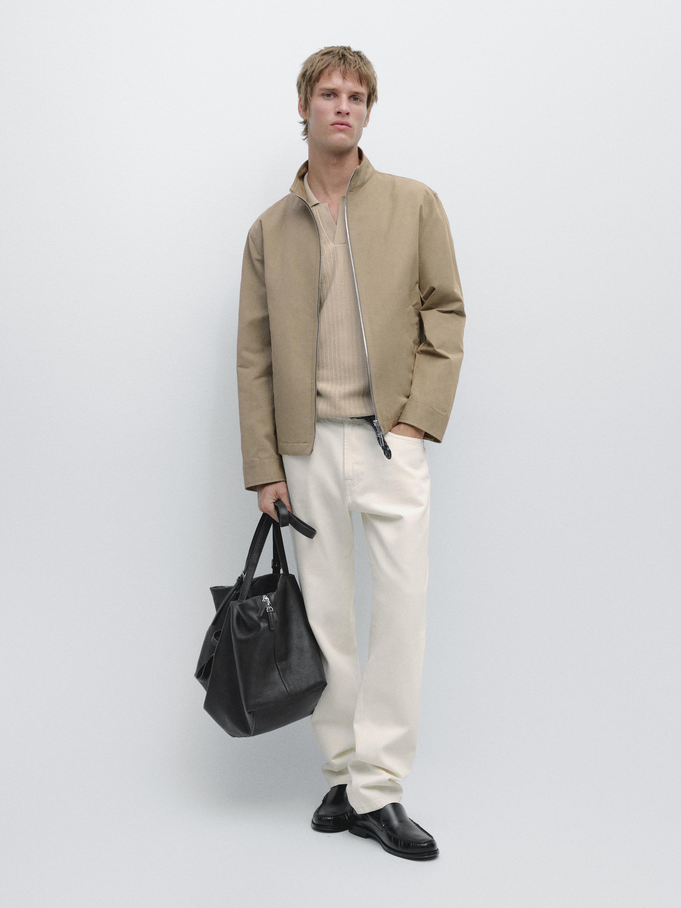 Short jacket with pocket details — taupe brown
