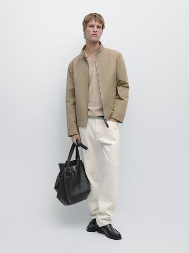 Zara Short jacket with pocket details - taupe brown