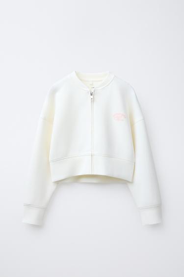 CROPPED ZIP-UP JACKET WITH MODAL - White by Zara