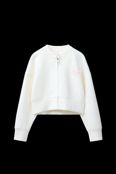 CHAQUETA CROPPED CREMALLERA CON MODAL - Blanco de Zara - Imagen 0