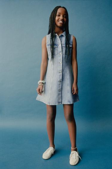 Zara DENIM DRESS - Blue
