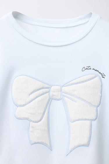 6-14 ANS/ PYJAMA À NŒUD EFFET FOURRURE - Bleu clair de Zara - Image 5