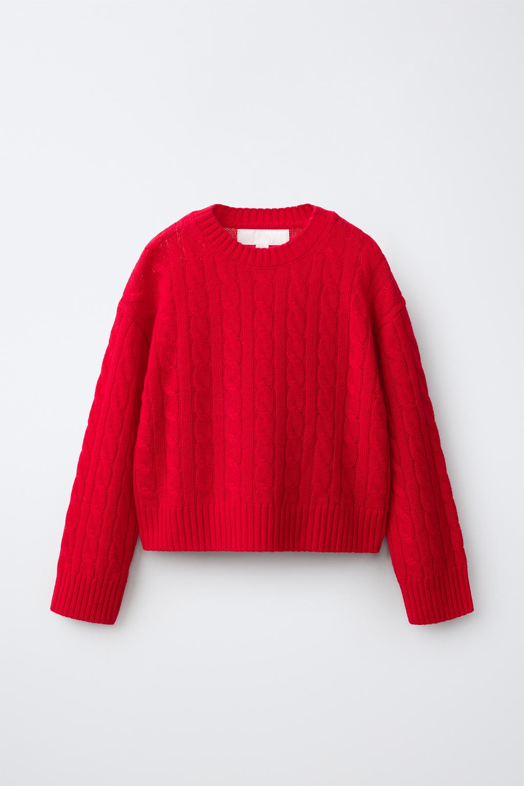 100% WOOL CABLE-KNIT JUMPER