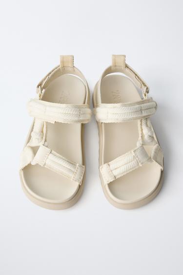 STRAPPY SANDALS - Ecru White by Zara - Image 3