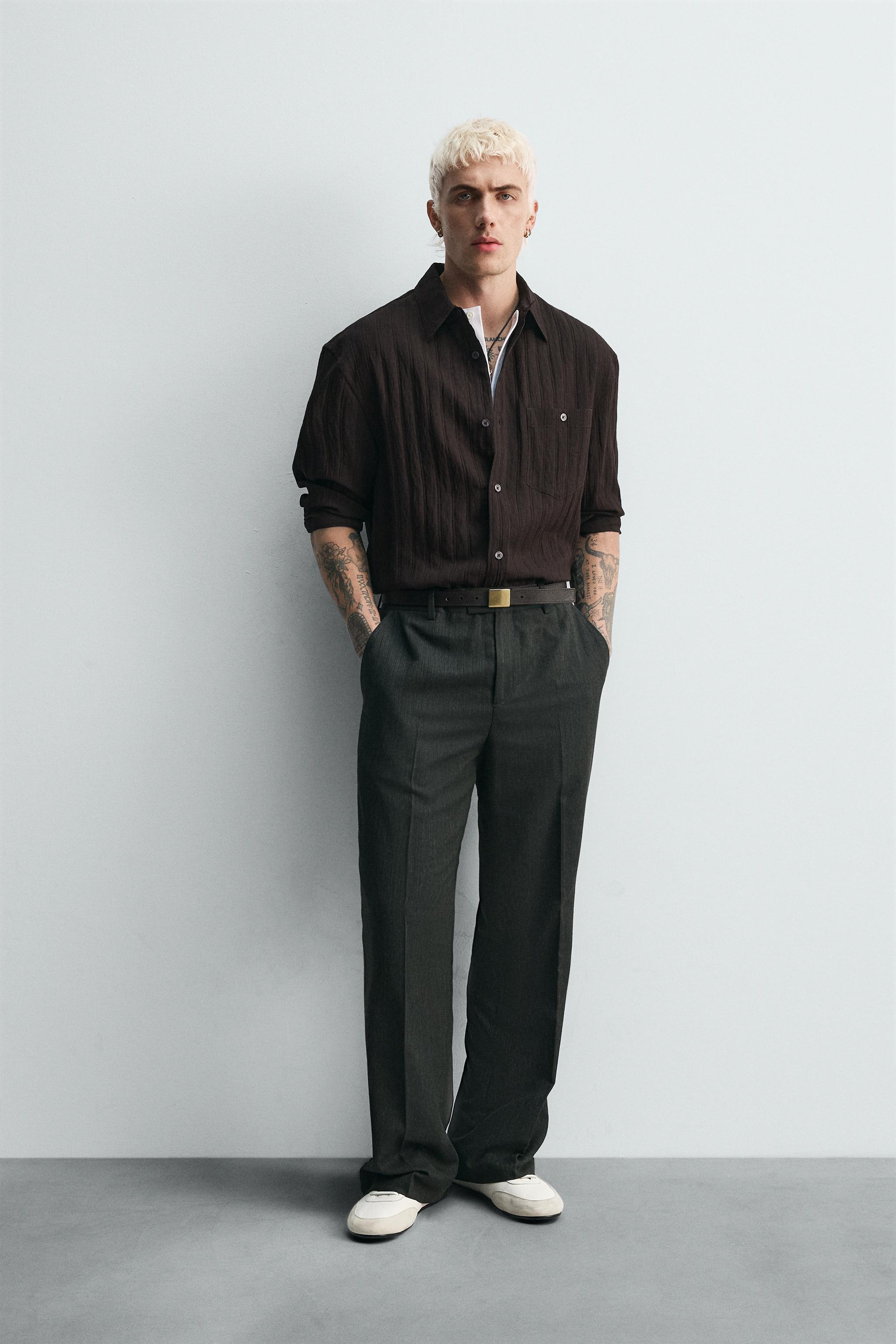 トップス Stripe Jacquard Open Collar Shirt Stripe Jacquard Open-Collar Shirt - black - Mame Kurogouchi