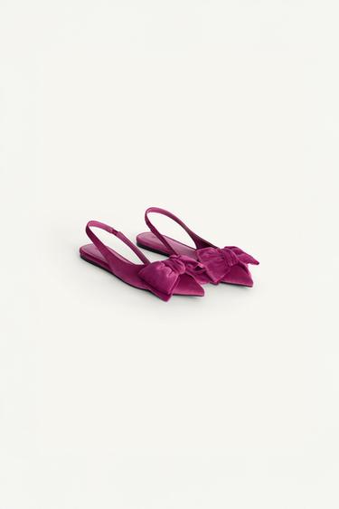 Zara LIMITED EDITION SLINGBACKS WITH MAXI BOW - Pink