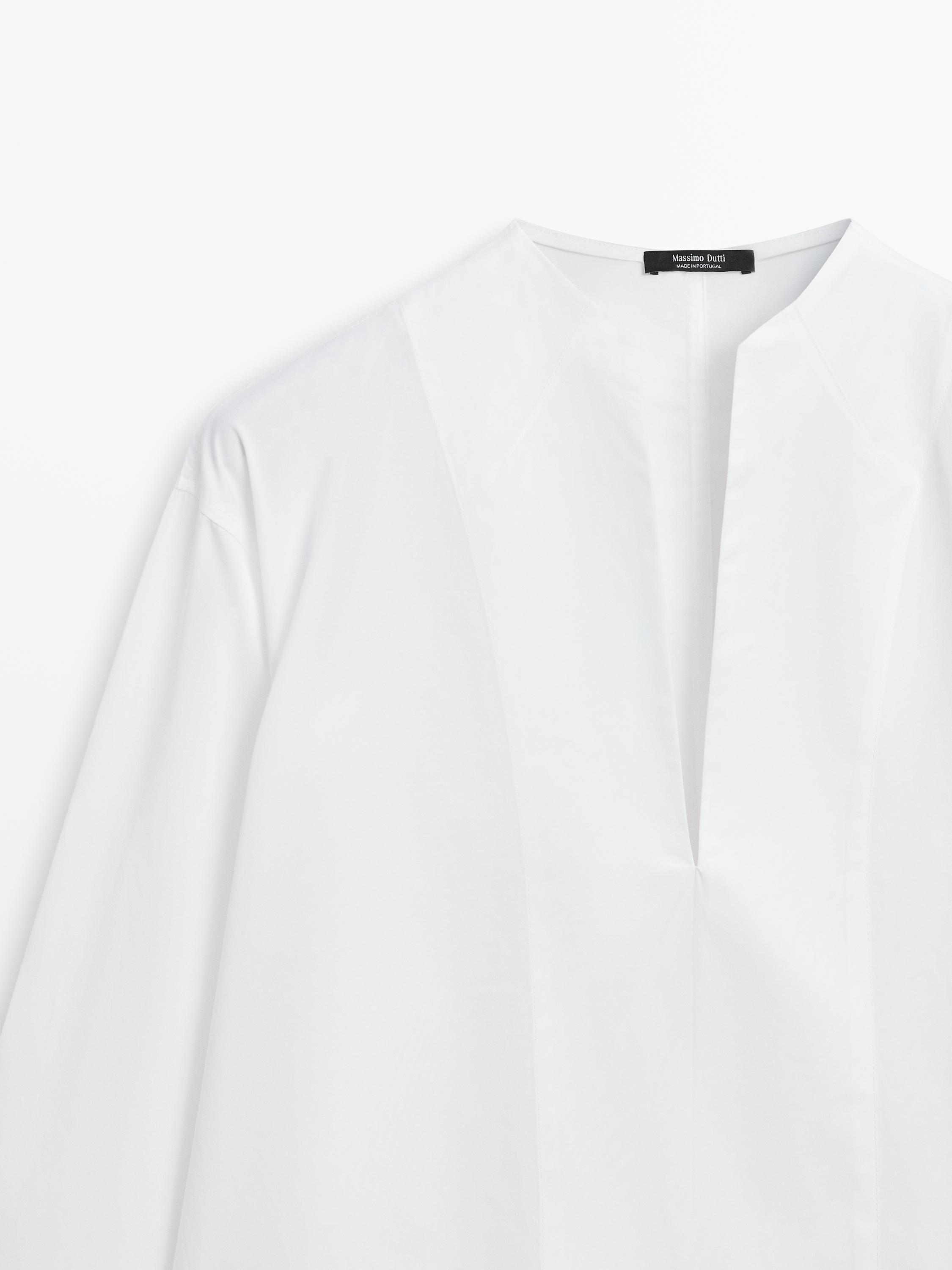 Poplin shirt with chest detailing