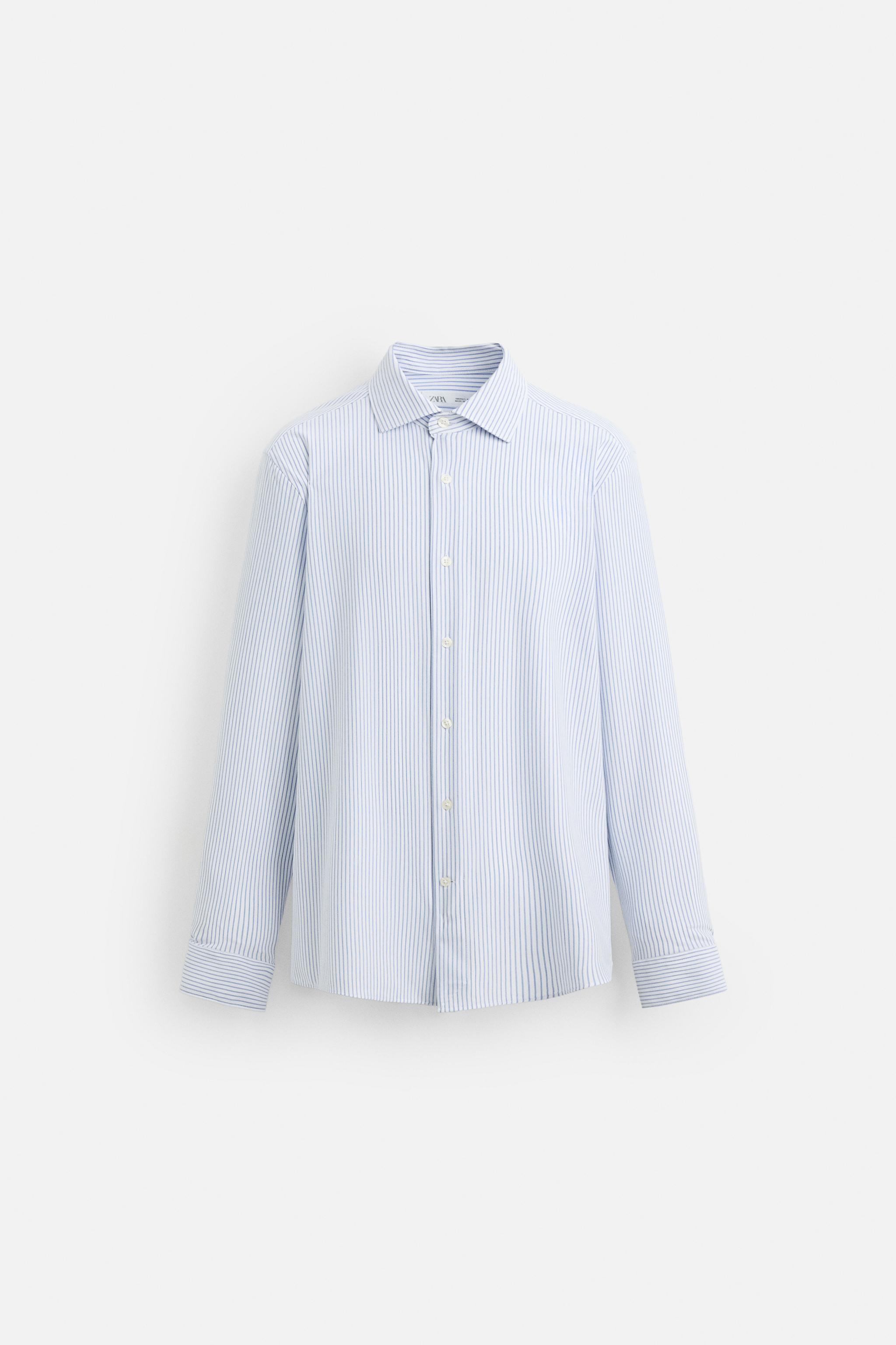 ZW COLLECTION ストライプ ジャカード シャツ - カーキ | ZARA