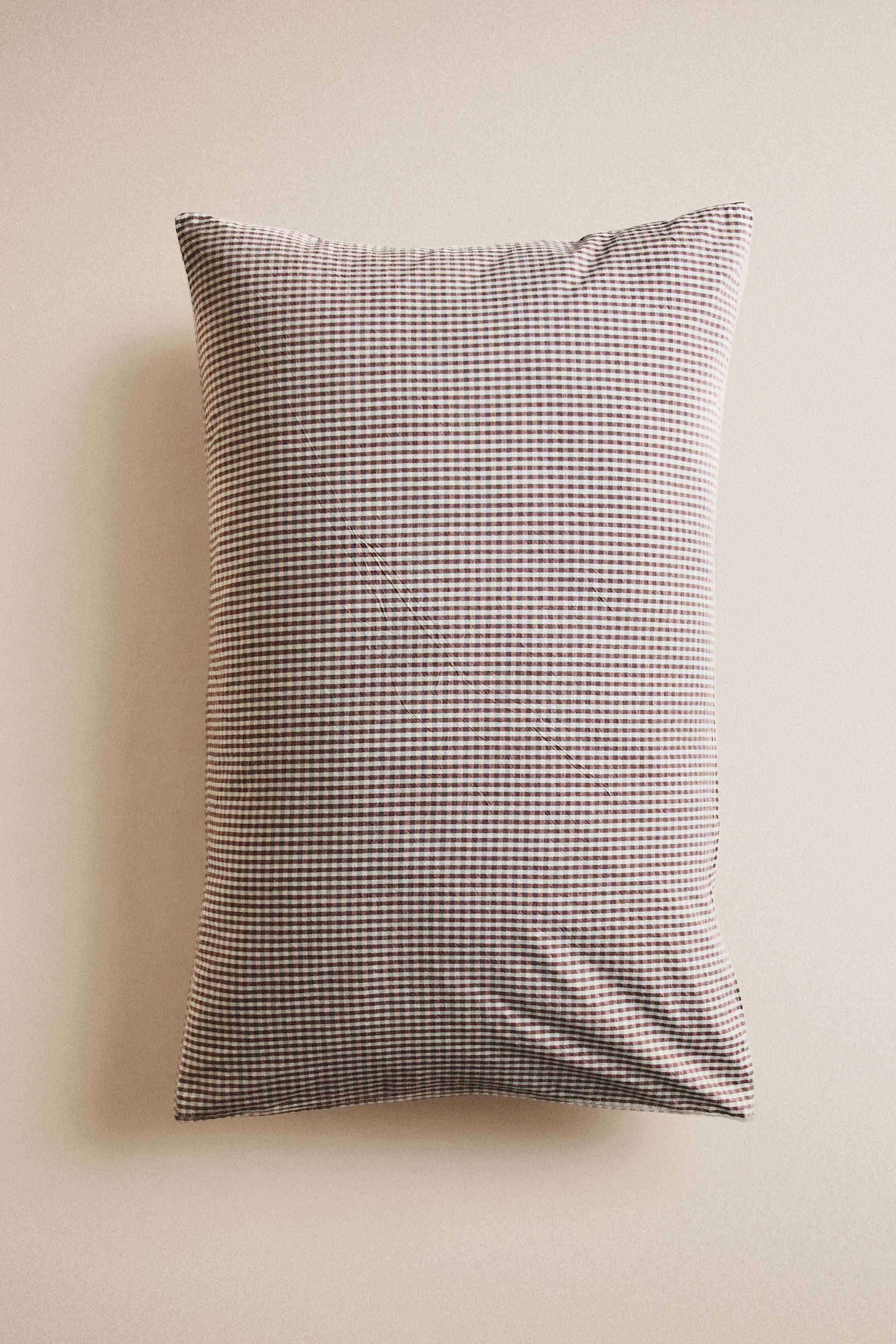 KIDS' YARN-DYED CHECK PILLOWCASE