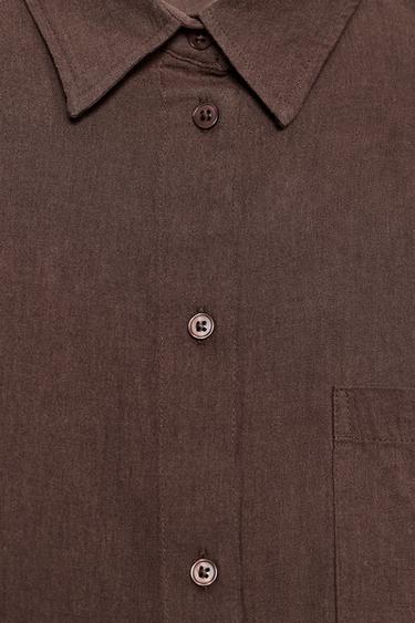 CHEMISE OVERSIZE EN GASE - Marron de Zara - Image 8