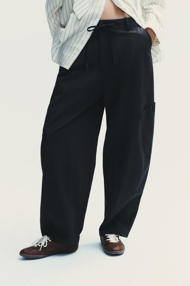 BALLOON CARGO TROUSERS - Black by Zara - Image 1