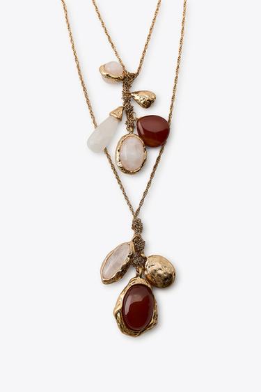 PACK OF 2 STONE NECKLACES - Golden by Zara - Image 2