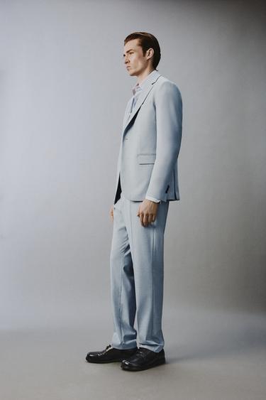 SLIM FIT SUIT BLAZER - Sky blue by Zara - Image 3