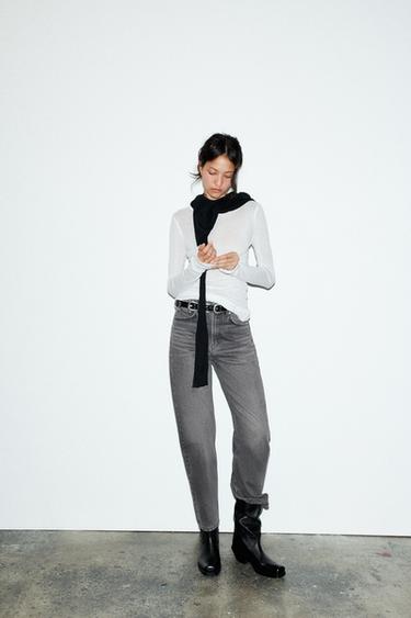 Zara TRF MOM FIT HIGH WAIST JEANS - Anthracite grey - Image 0
