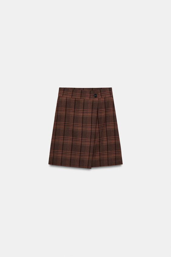 CROSSOVER CHECK BERMUDA SHORTS - Oranges by Zara - Image 0