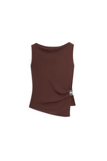 Zara 100% cotton knit top - Eggplant
