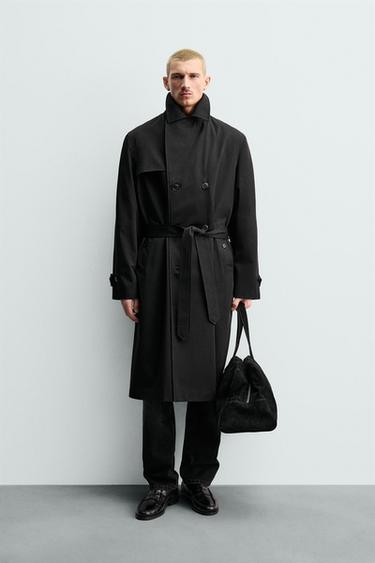 MANTECO® WATER-REPELLENT TRENCH COAT - Black by Zara