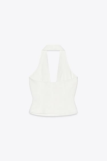 GILET HALTER NŒUD - Écru de Zara - Image 5