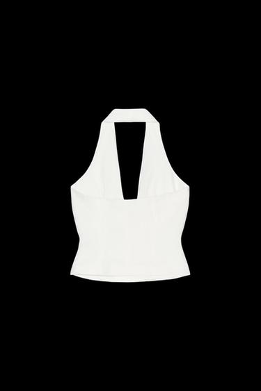 HALTER-WESTE MIT KNOTEN - Cremefarben von Zara