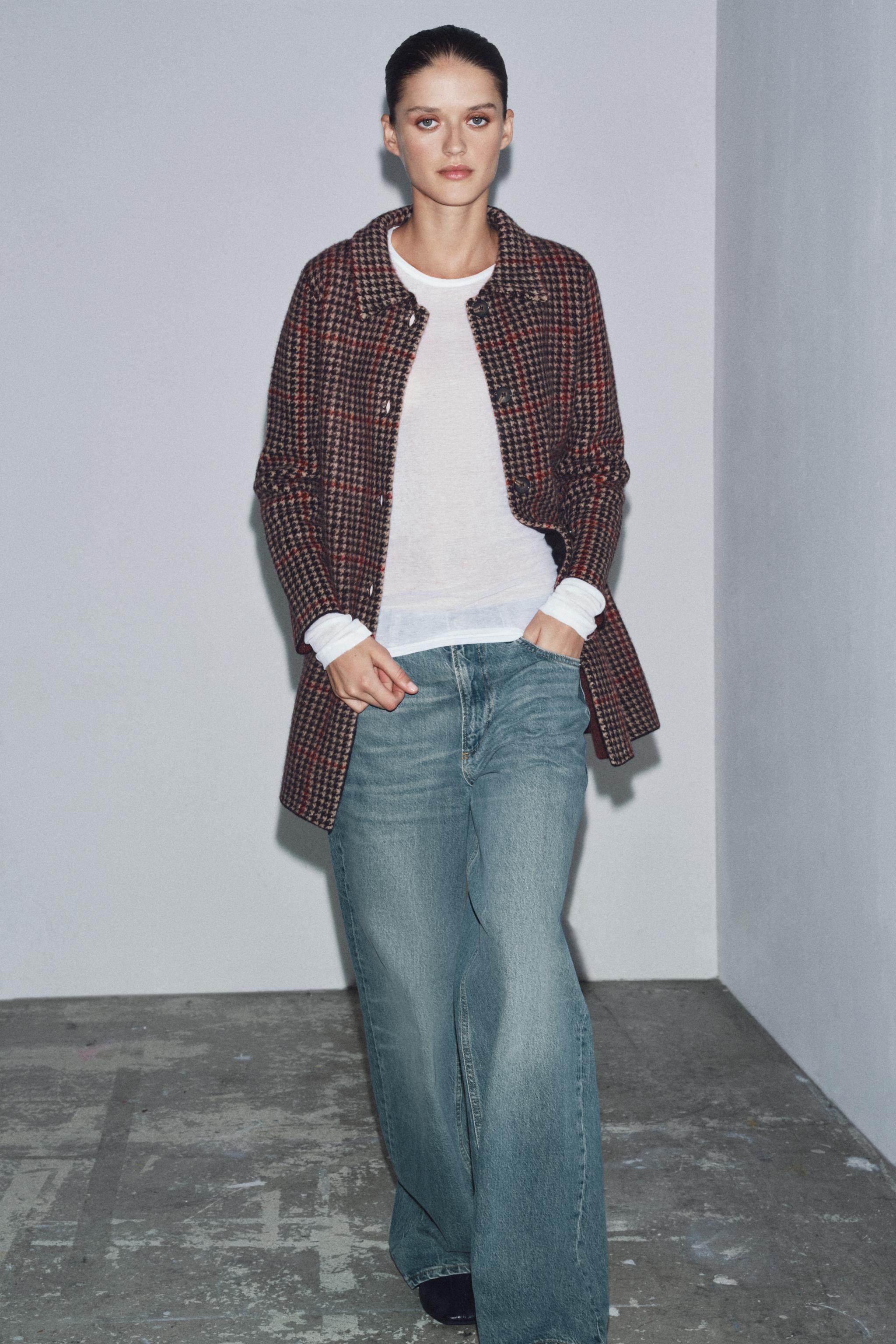 100% WOOL HOUNDSTOOTH COAT