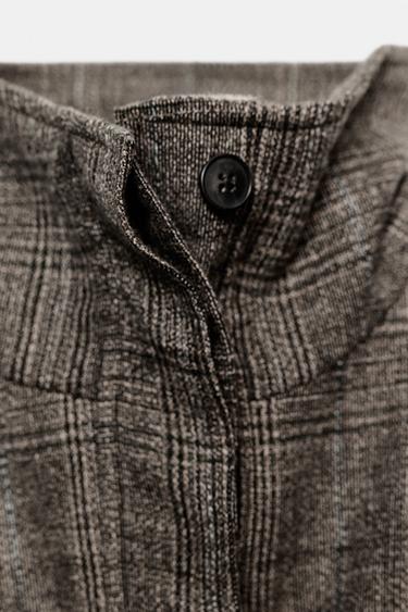 ZW COLLECTION CHECK PEPLUM WOOL BLEND JACKET - Brown marl by Zara - Image 5