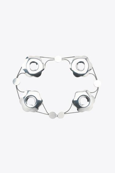 CINTURÓN METÁLICO FLORES - Plata de Zara