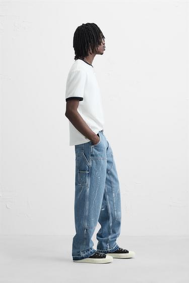 JEAN STRAIGHT FIT CARPINTERO DÉCHIRÉ - Bleu de Zara - Image 3