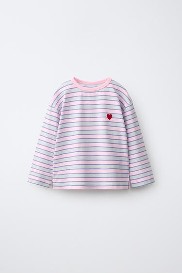 СМУГАСТИЙ ЛОНГСЛІВ ІЗ СЕРЦЕМ - Рожевий Zara