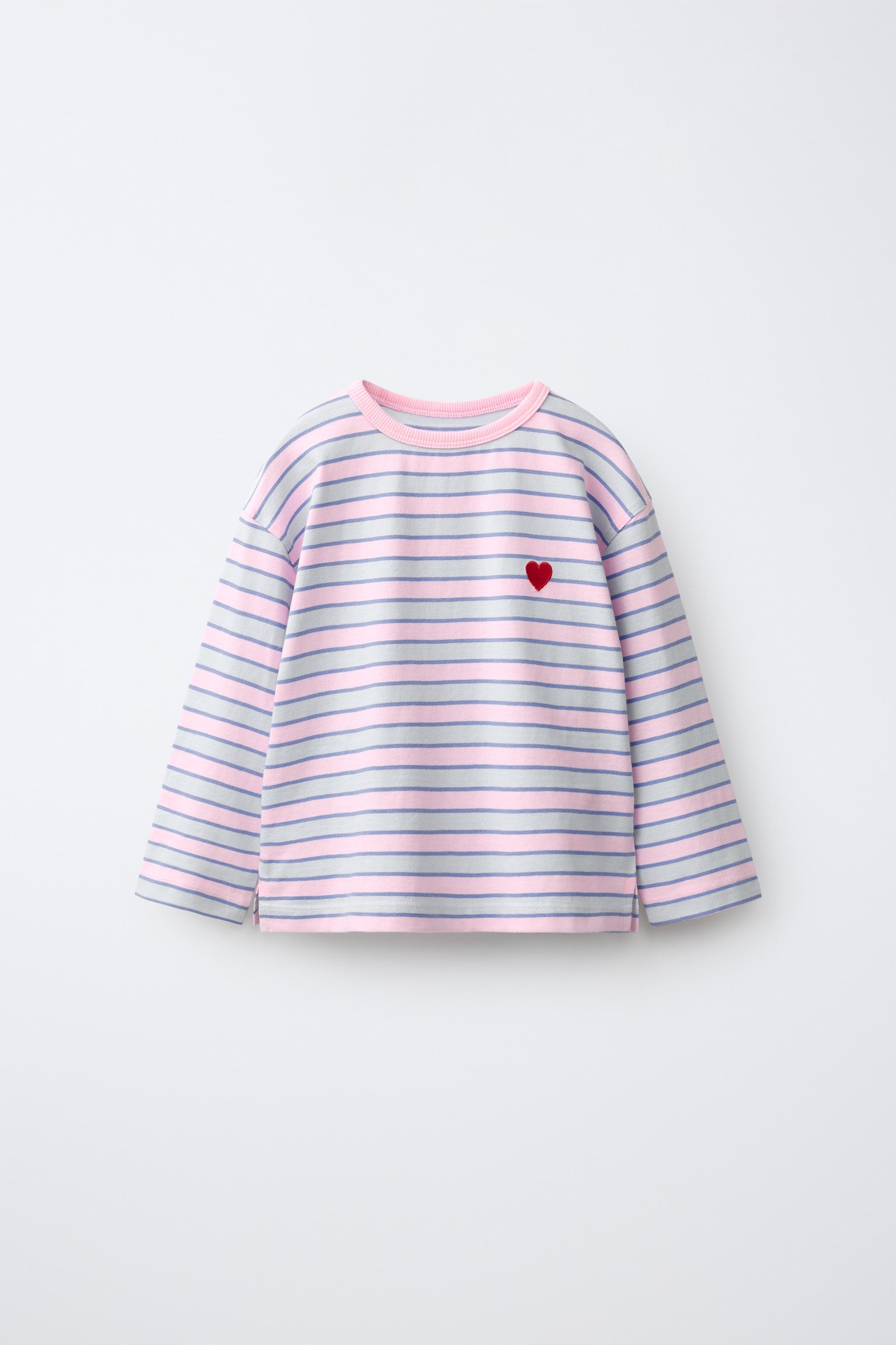 HEART STRIPED T-SHIRT