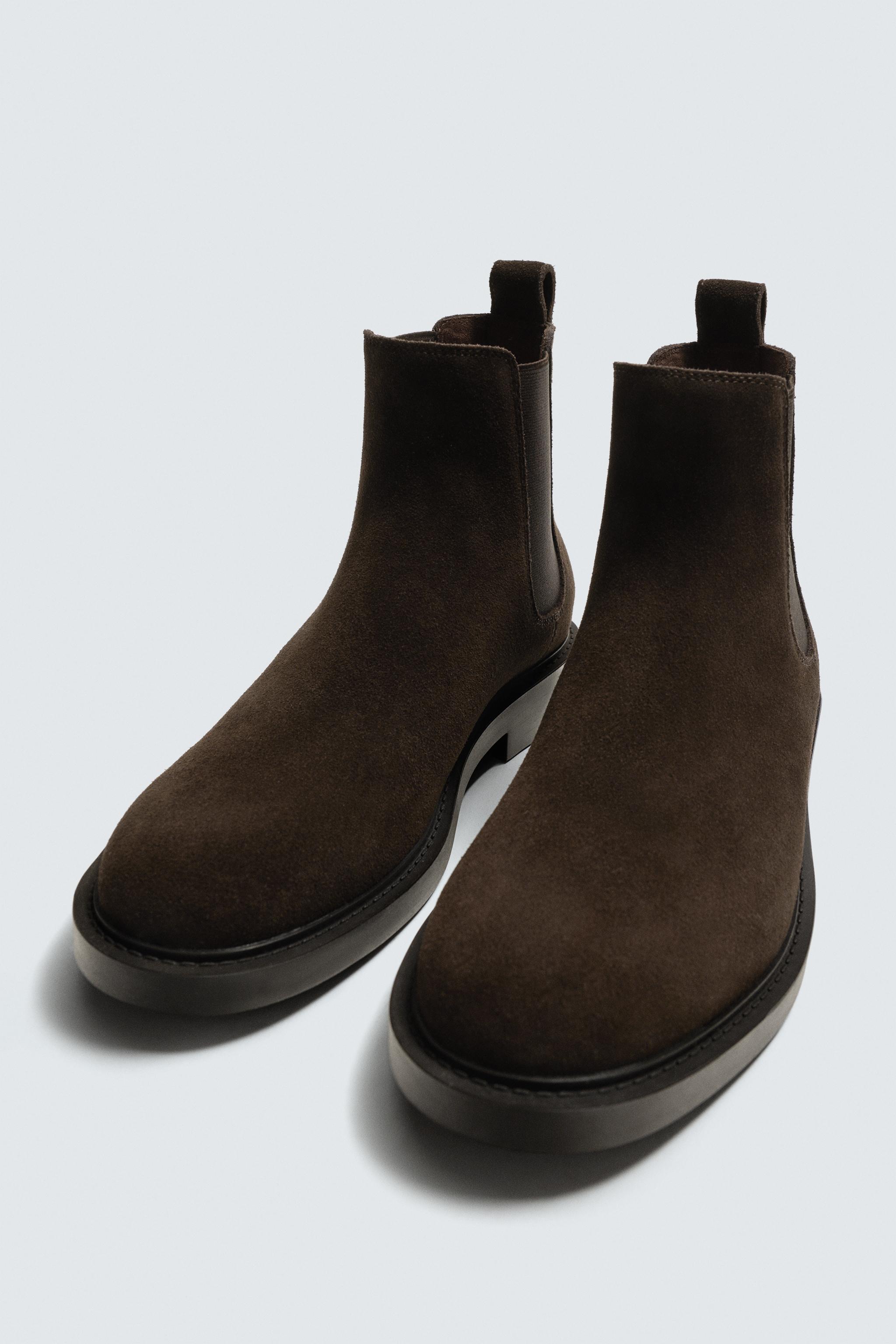 LEATHER CHELSEA BOOTS - Brown | ZARA United States