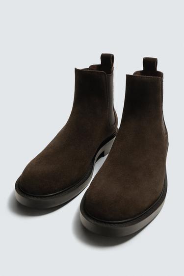 BOTTES CHELSEA EN CUIR - Marron de Zara - Image 4