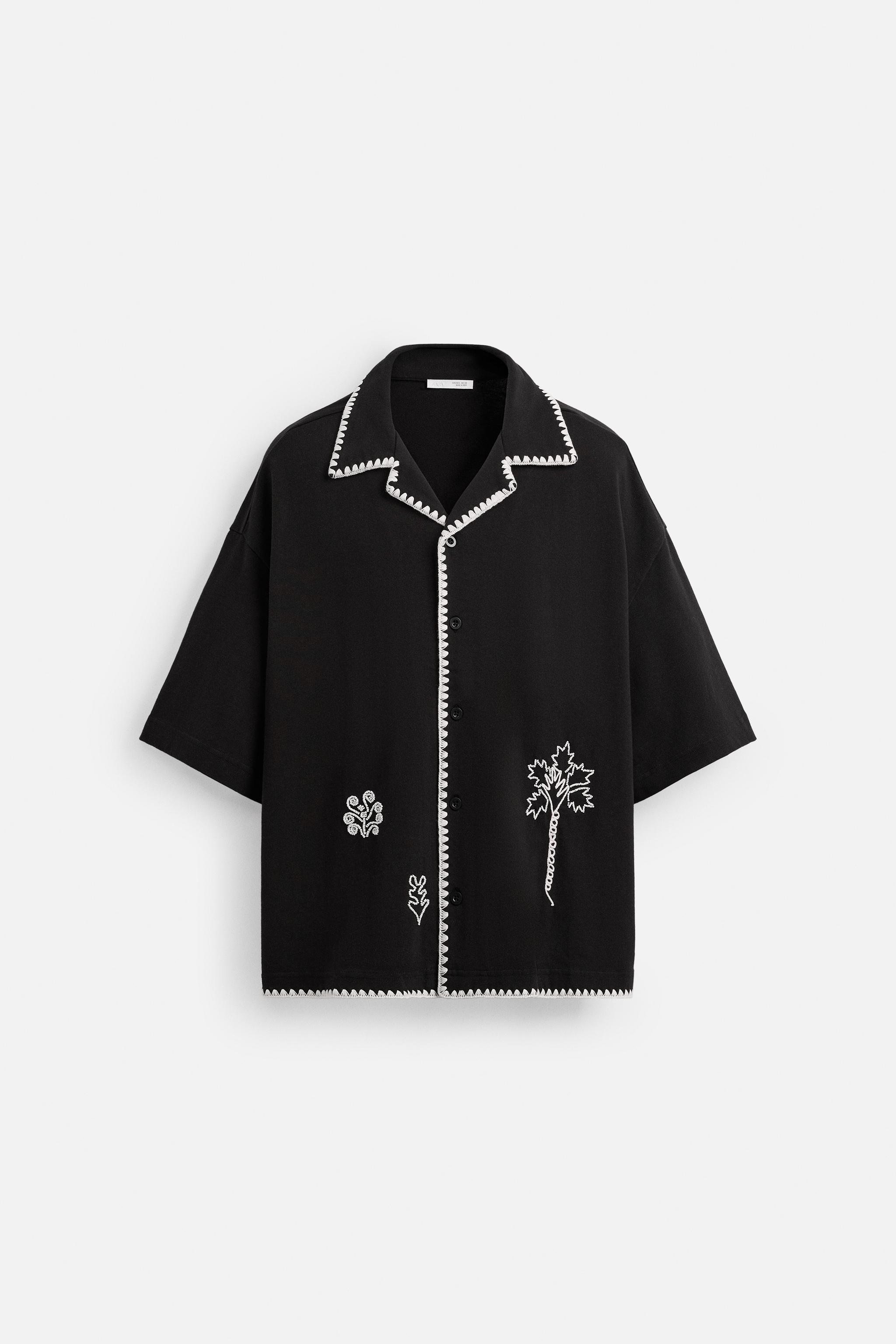 CHEMISE BRODERIES CONTRASTE