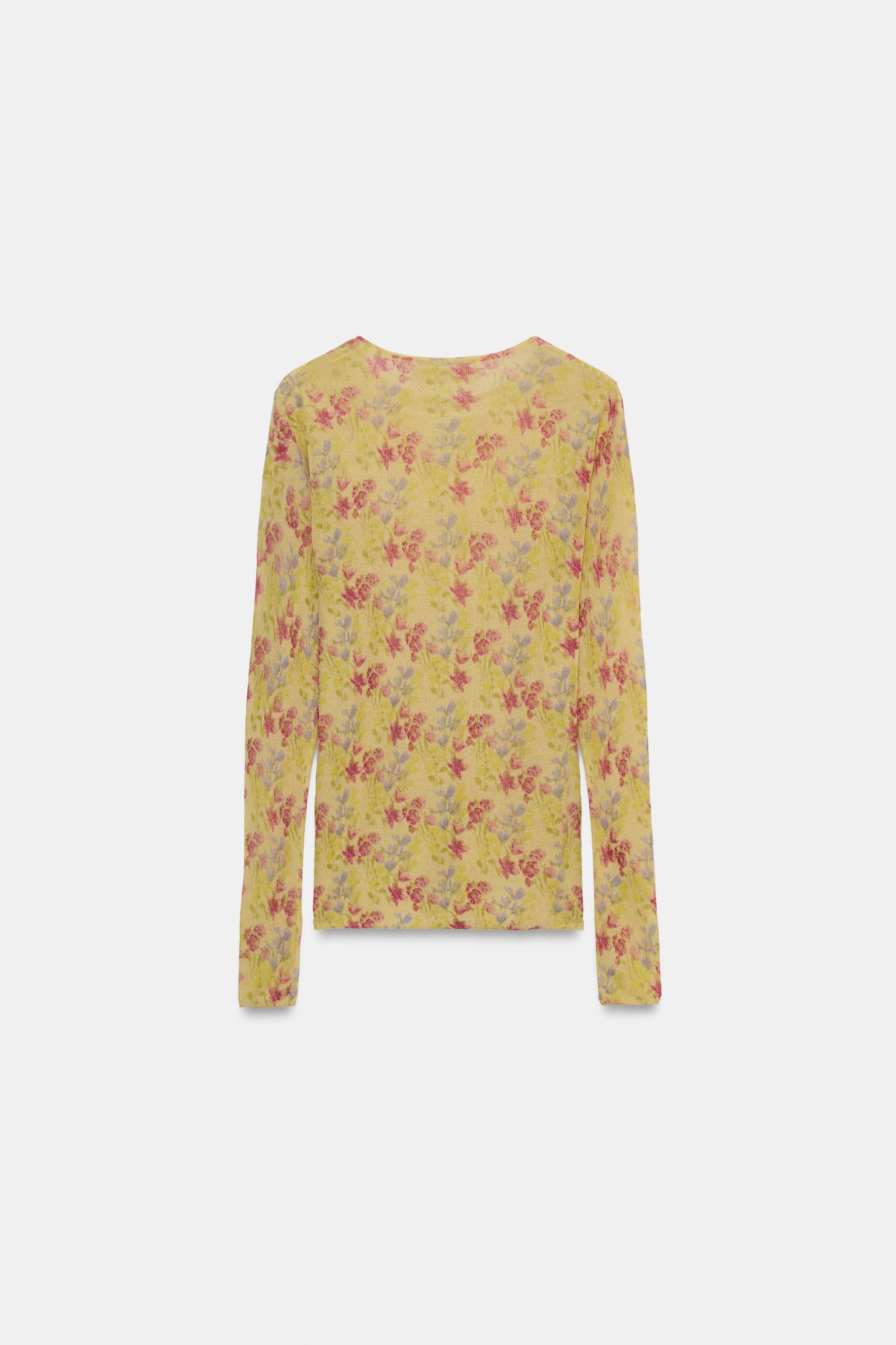 FLORAL PRINT KNIT TOP