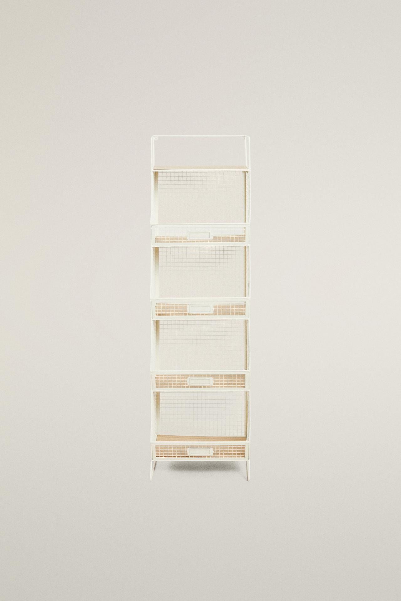 STORAGE UNIT WITH SHELVES — Light beige