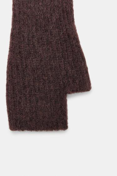 MITAINES COURTES EN MAILLE - Chocolat de Zara - Image 3