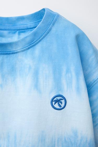 TIE-DYE EMBROIDERED T-SHIRT - Blue by Zara - Image 2