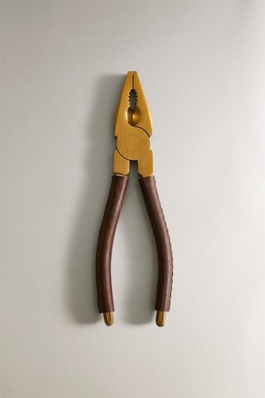 Zara UNIVERSAL STEEL PLIERS WITH LEATHER HANDLE - Brown - Image 0