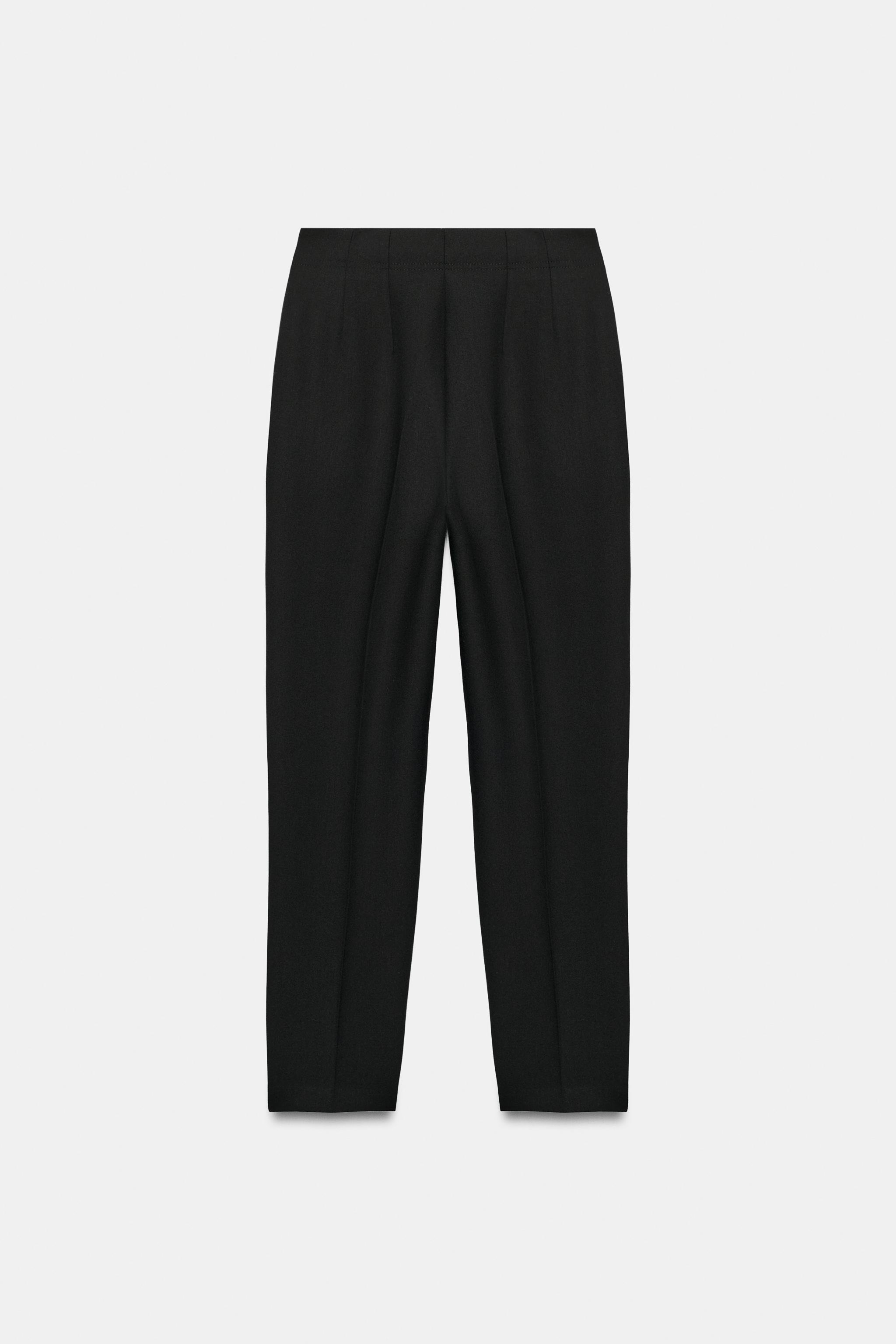 Zara Yüksek Bel Crop Fit Pantolon görsel 4
