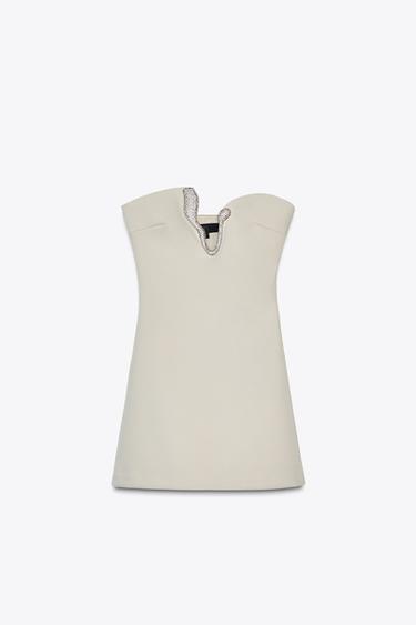 JEWEL MINI DRESS - Light khaki by Zara - Image 4