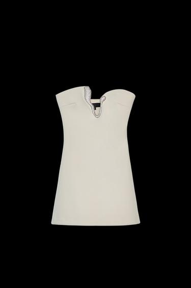 Zara JEWEL SHORT DRESS - Light khaki - Image 0