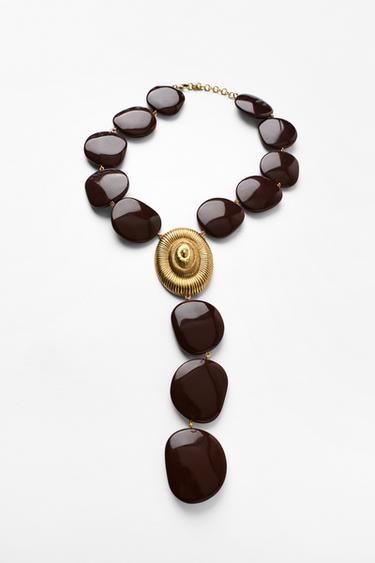 שרשרת אבנים קונכיה - מוזהב של Zara