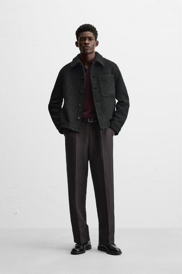 CAZADORA TEXTURA BOUCLÉ - Negro de Zara - Imagen 0