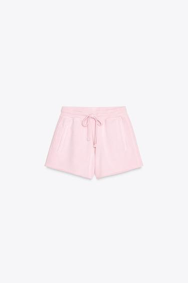 FADED-EFFECT FLEECE SHORTS - Pink by Zara