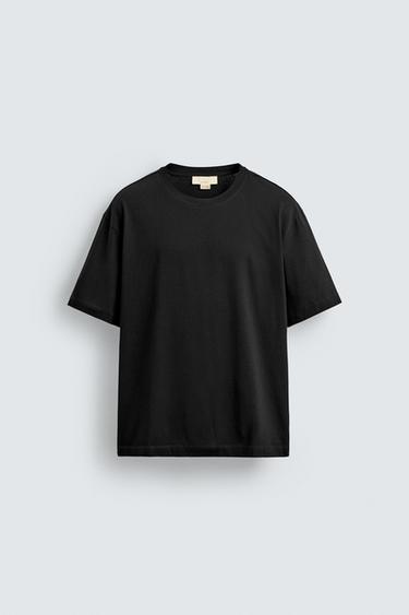 LIMITED EDITION MERCERISED SHORT SLEEVE T-SHIRT - Black by Zara