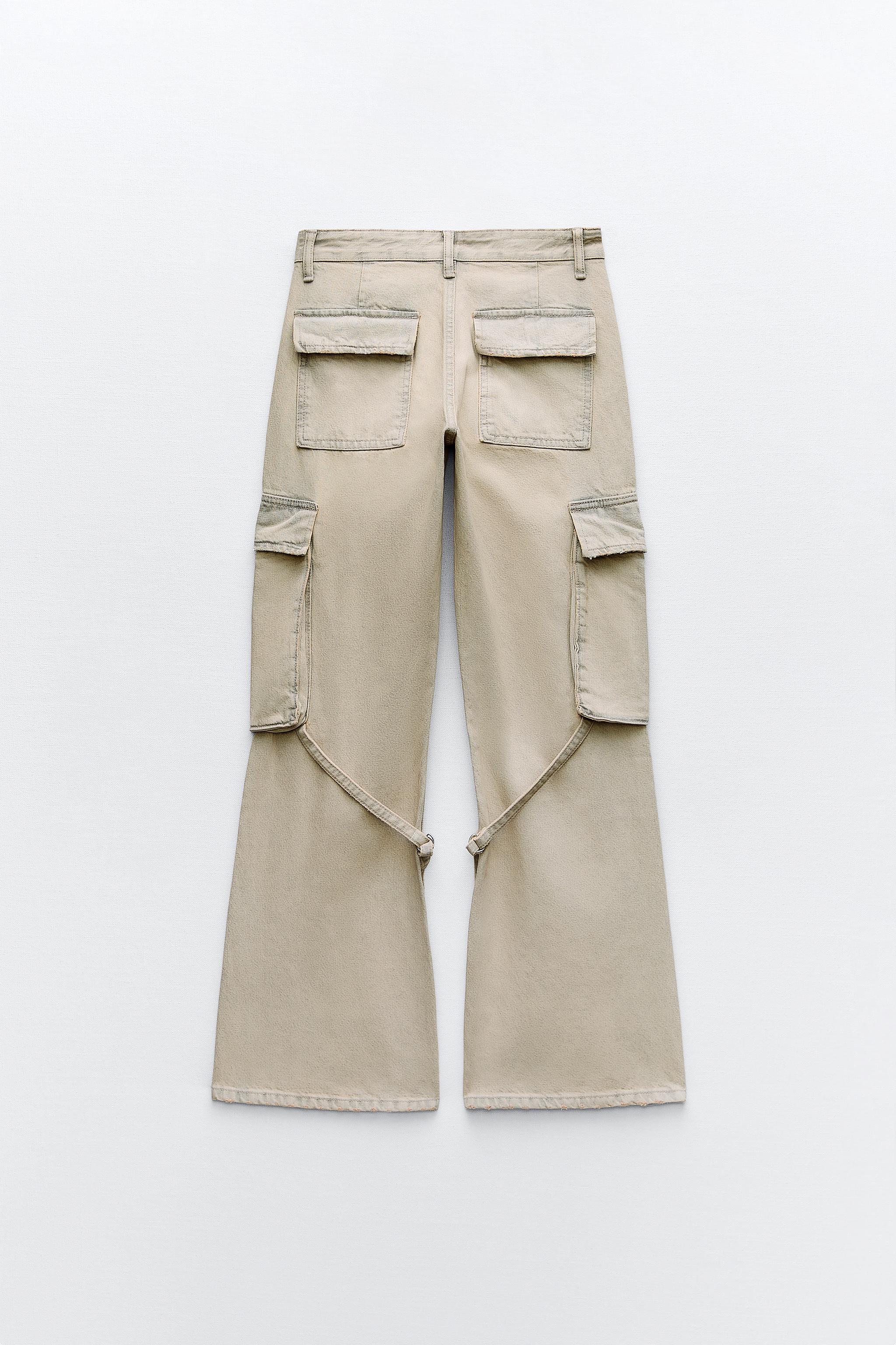 MID-RISE TRF CARGO JEANS - Light gray