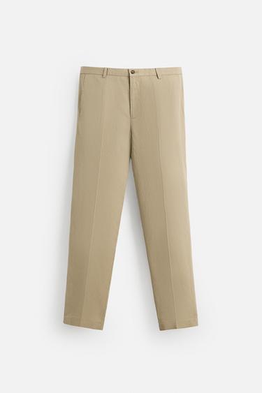 PANTALÓN LAVADO TRAJE - Beige de Zara