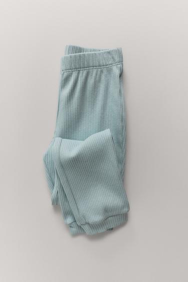 1 1/2-6 YEARS/ PLAIN RIBBED PYJAMAS - Green by Zara