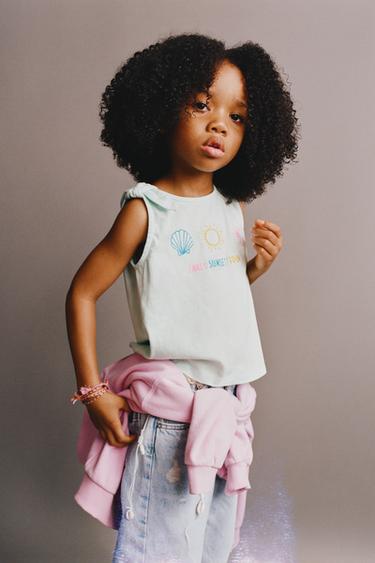 TROPICAL EMBROIDERED KNOT T-SHIRT - Sea green by Zara